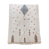 Moroccan Berber carpet azilal ecru with colored diamonds pastels 300x216cm