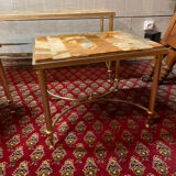 Nesting coffee table in onyx, 70s/80s design
