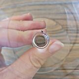 Vintage crystal ice cream cups with silver rim