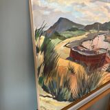 Barge on the river bank