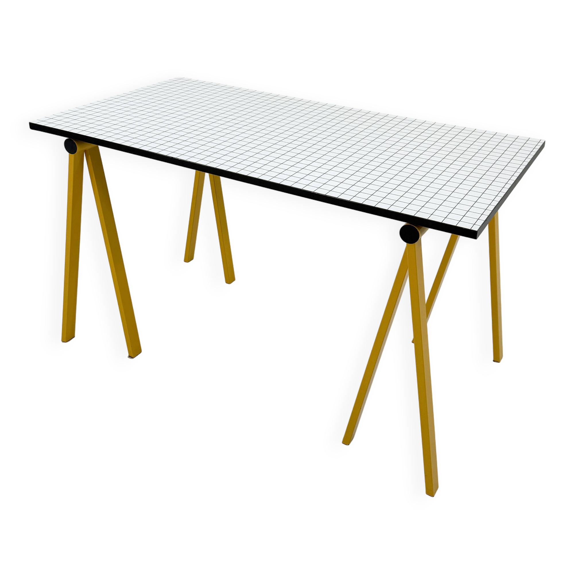 Yellow "Trestle" desk by Rodney Kinsman for Bieffeplast, 1980