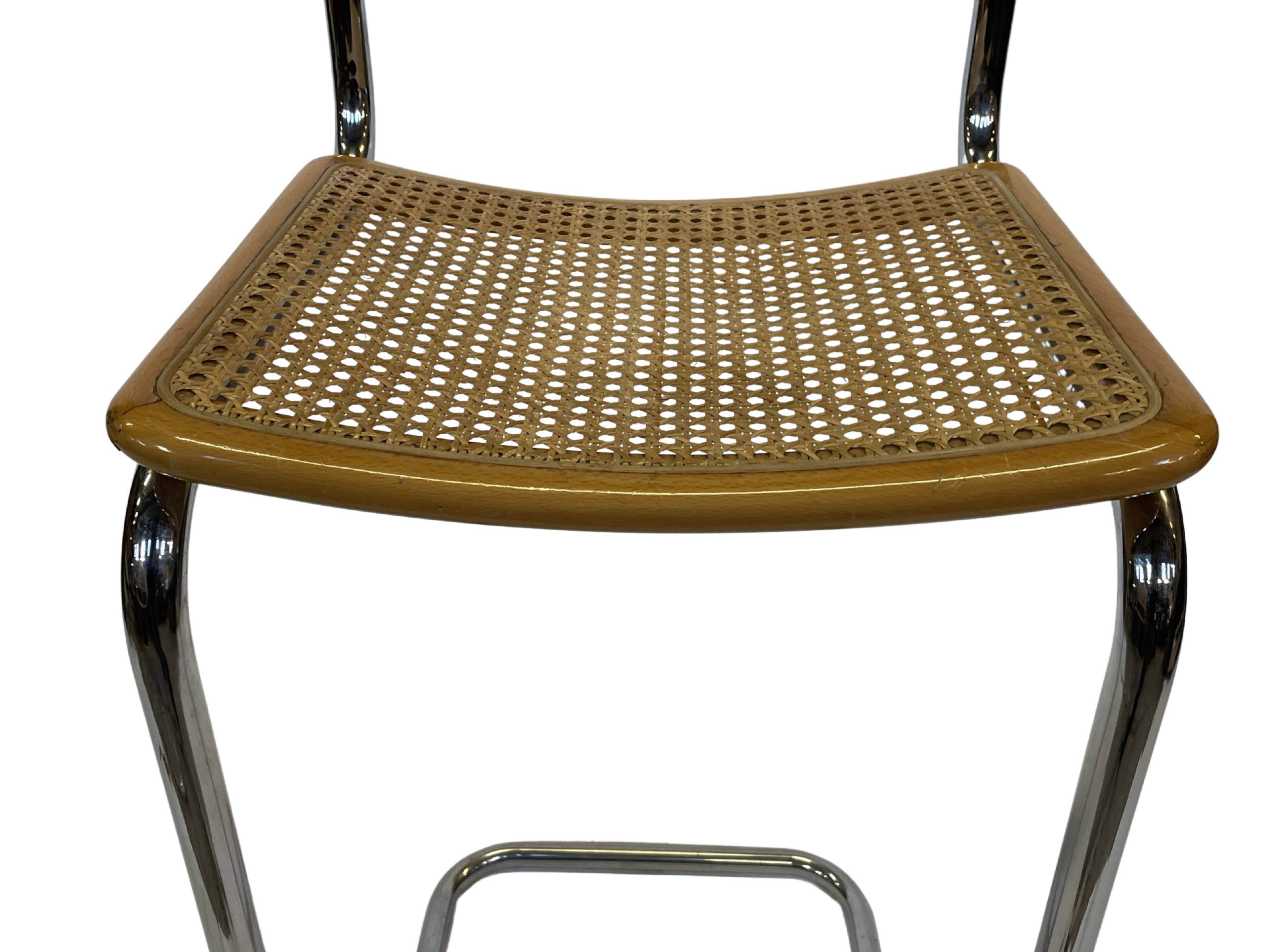 Vintage Cesca Design Bar Stools 80's design in chrome set of four