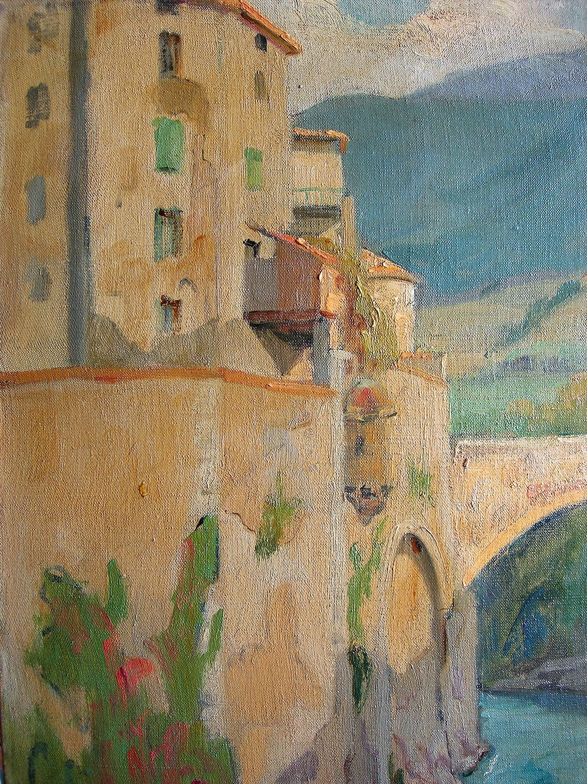 View of a village in the Pyrenees by Louis Courtin 1812-1841