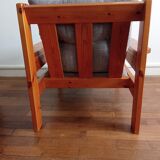 Pair of pine chairs 1980