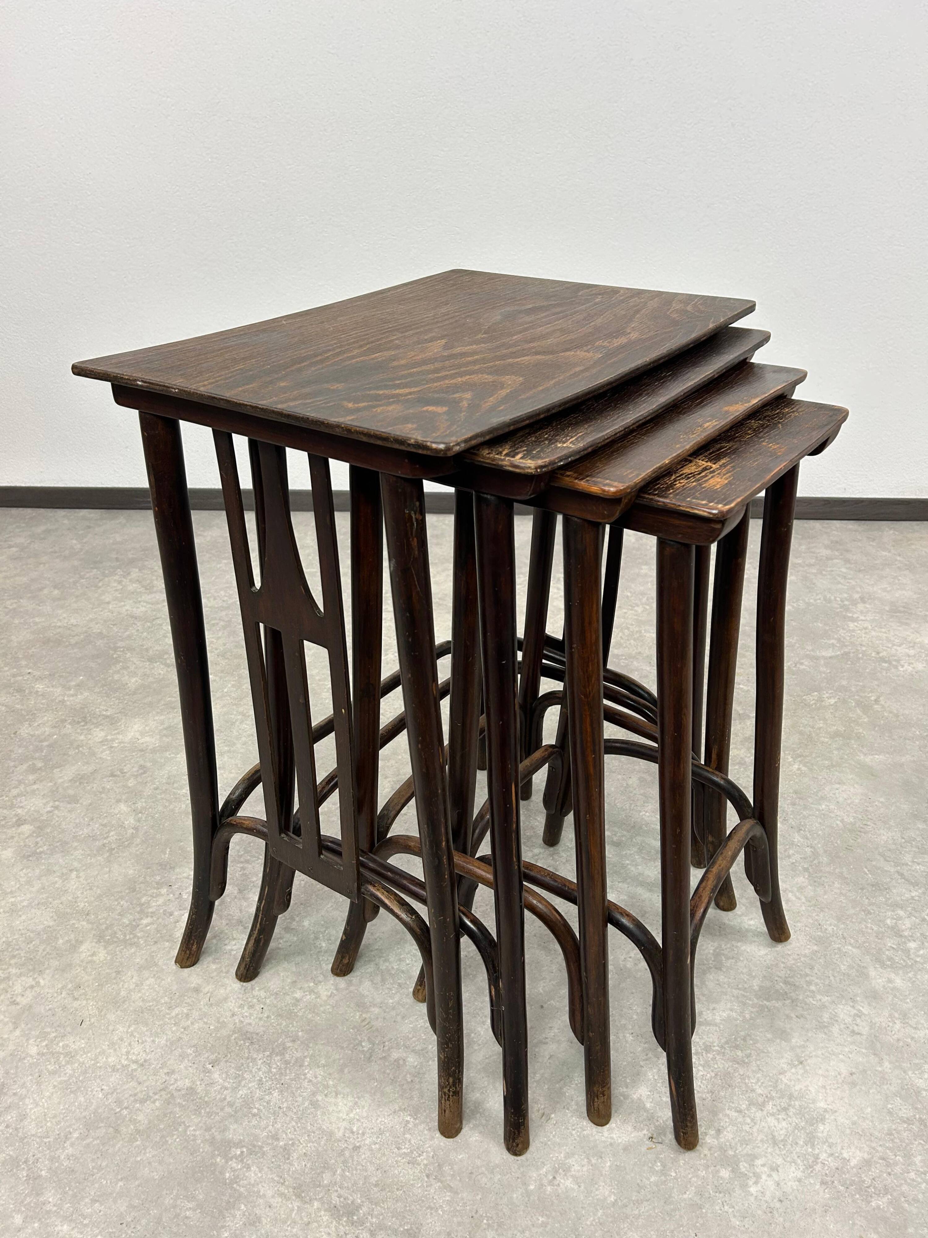 Nest tables Secession No. 958 by Siegel or Kolo Moser, produced by J&J Kohn.