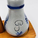 Alsatian stoneware pepper and salt set