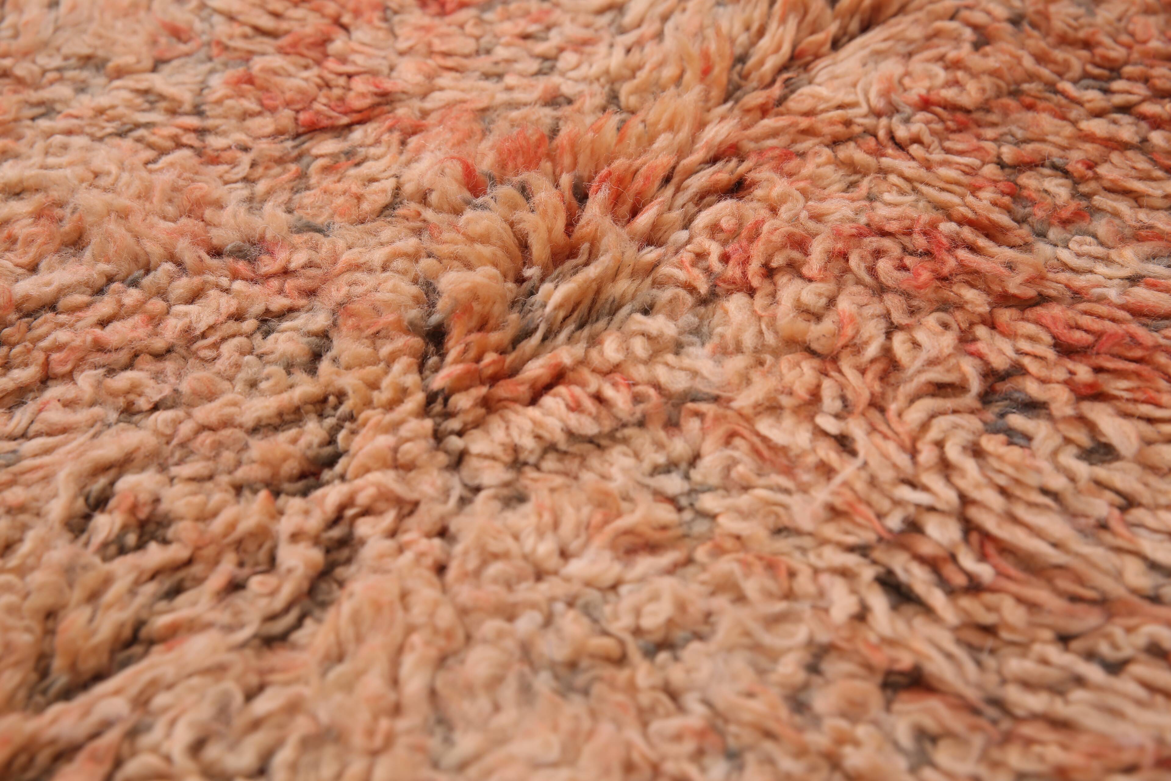 Peach Vintage Moroccan Rug 183 x 274 cm, Berber Wool Rug, Bohemian Rug
