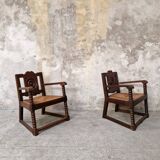 Paire de fauteuils néo-basque