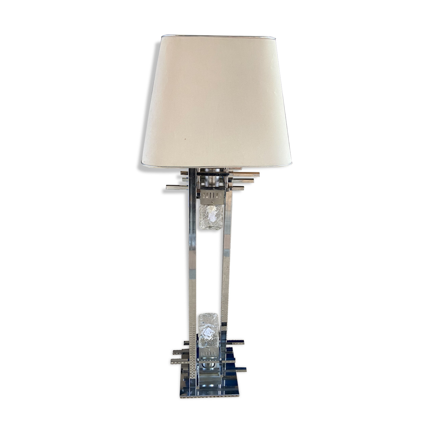 Floor lamp In stainless steel and Murano glass
