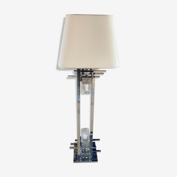 Floor lamp In stainless steel and Murano glass