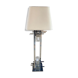 Floor lamp In stainless steel and Murano glass