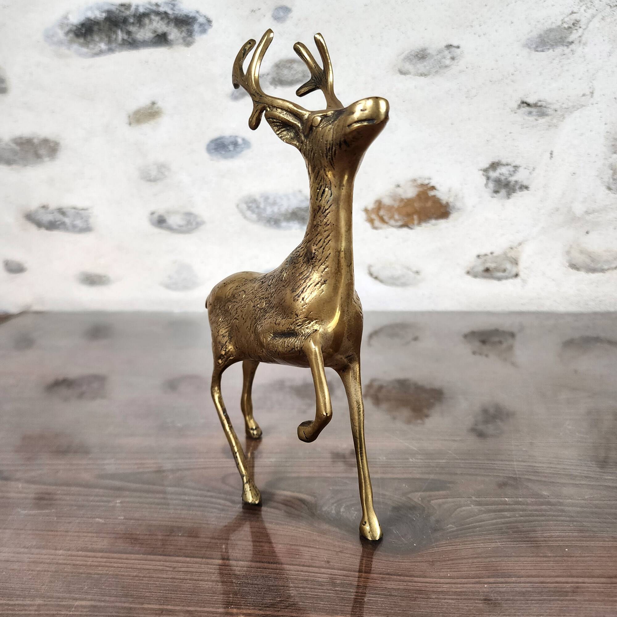 Brass deer figurine