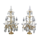 Pair girandoles chandelier bronze & crystal louis XV style