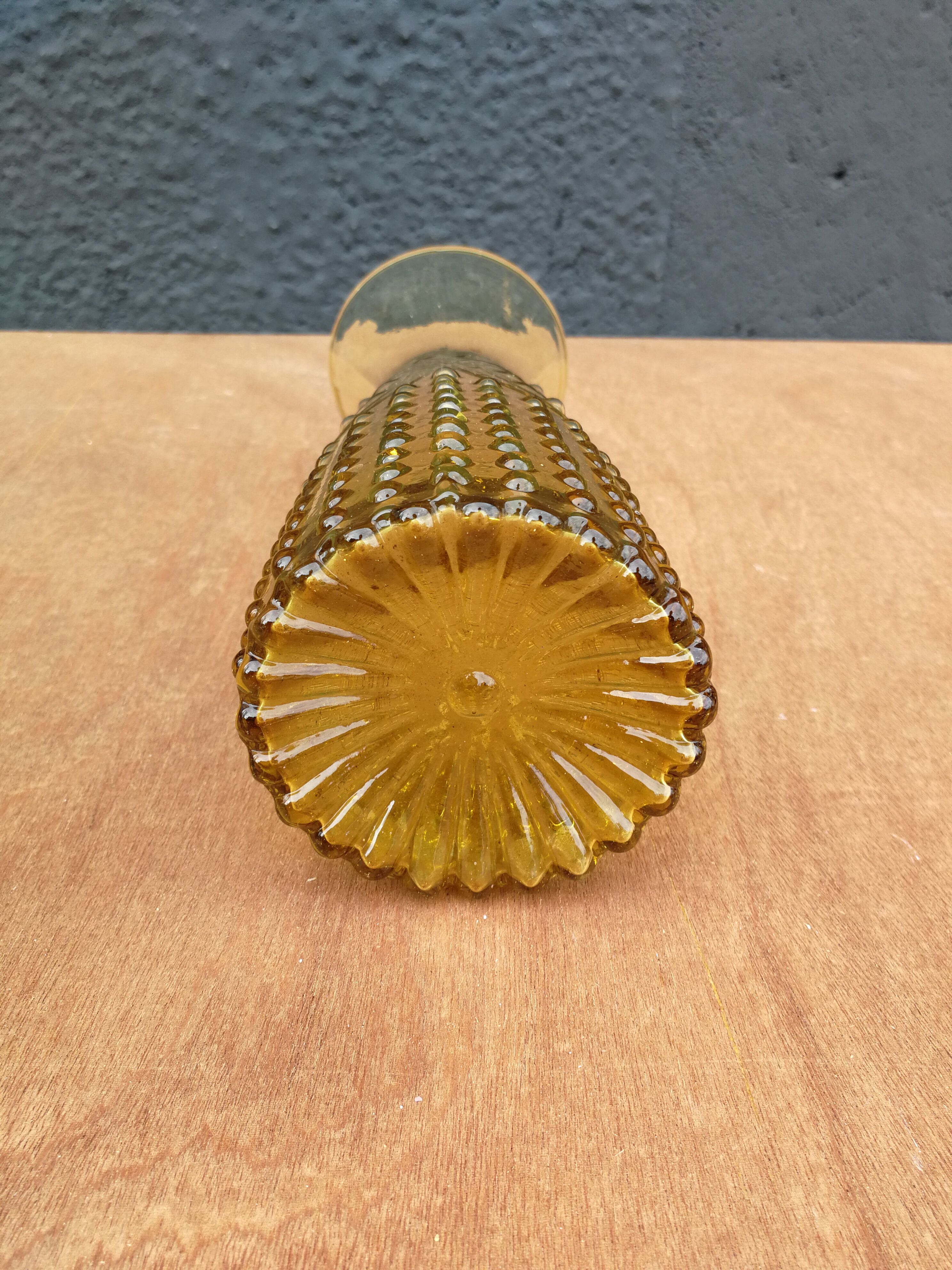 Amber molded glass decanter