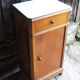 Old louis philippe style bedside table in wood & white marble