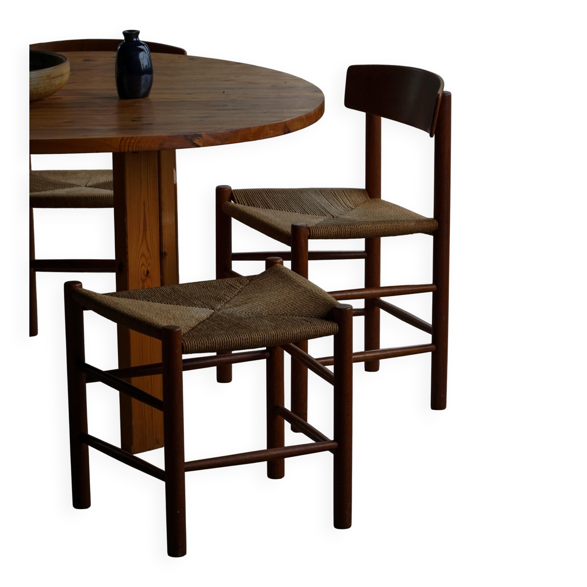 Set of 6 'Folkestole' J39 dining chairs by Børge Mogensen in oak, FDB Møbler, 1950s.