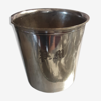 Timbale ancienne plaqué argent avec initiales