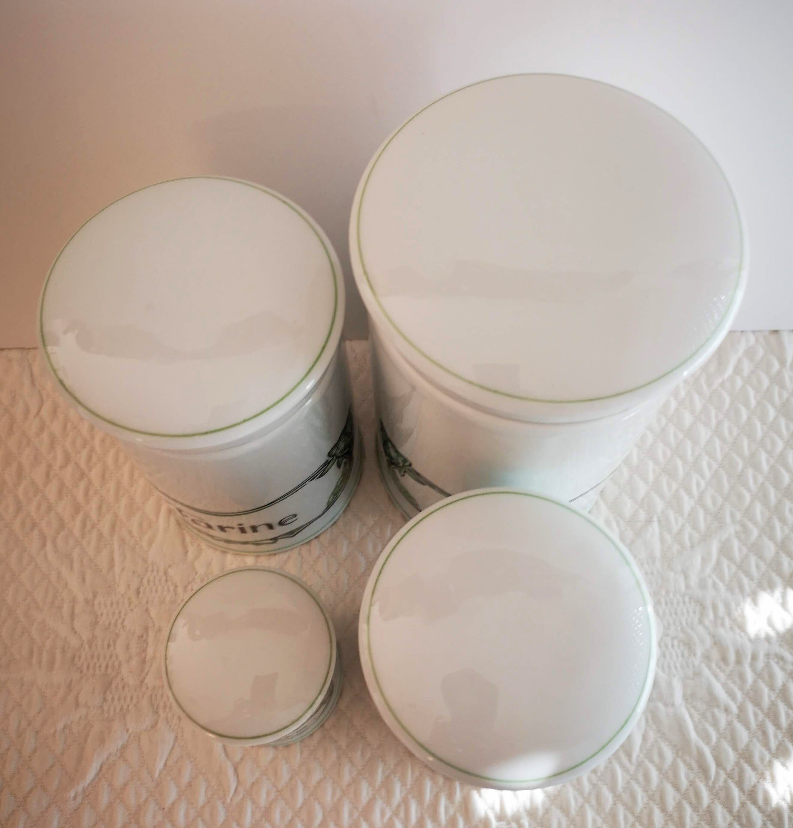 4 Louroux porcelain kitchen pots