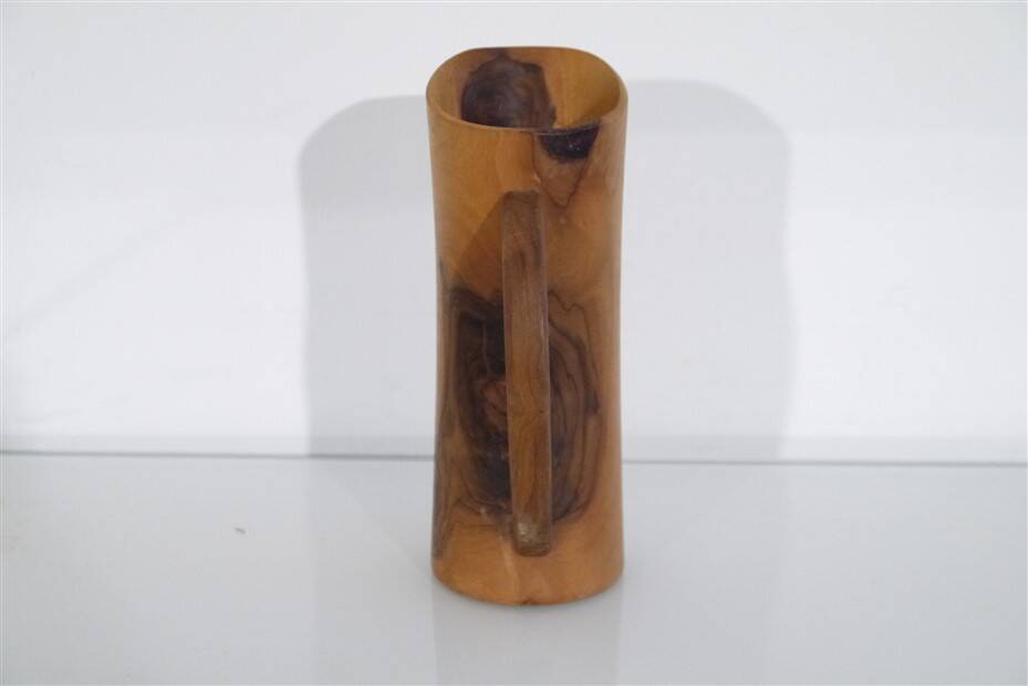 Olive wood vase with handle 1960