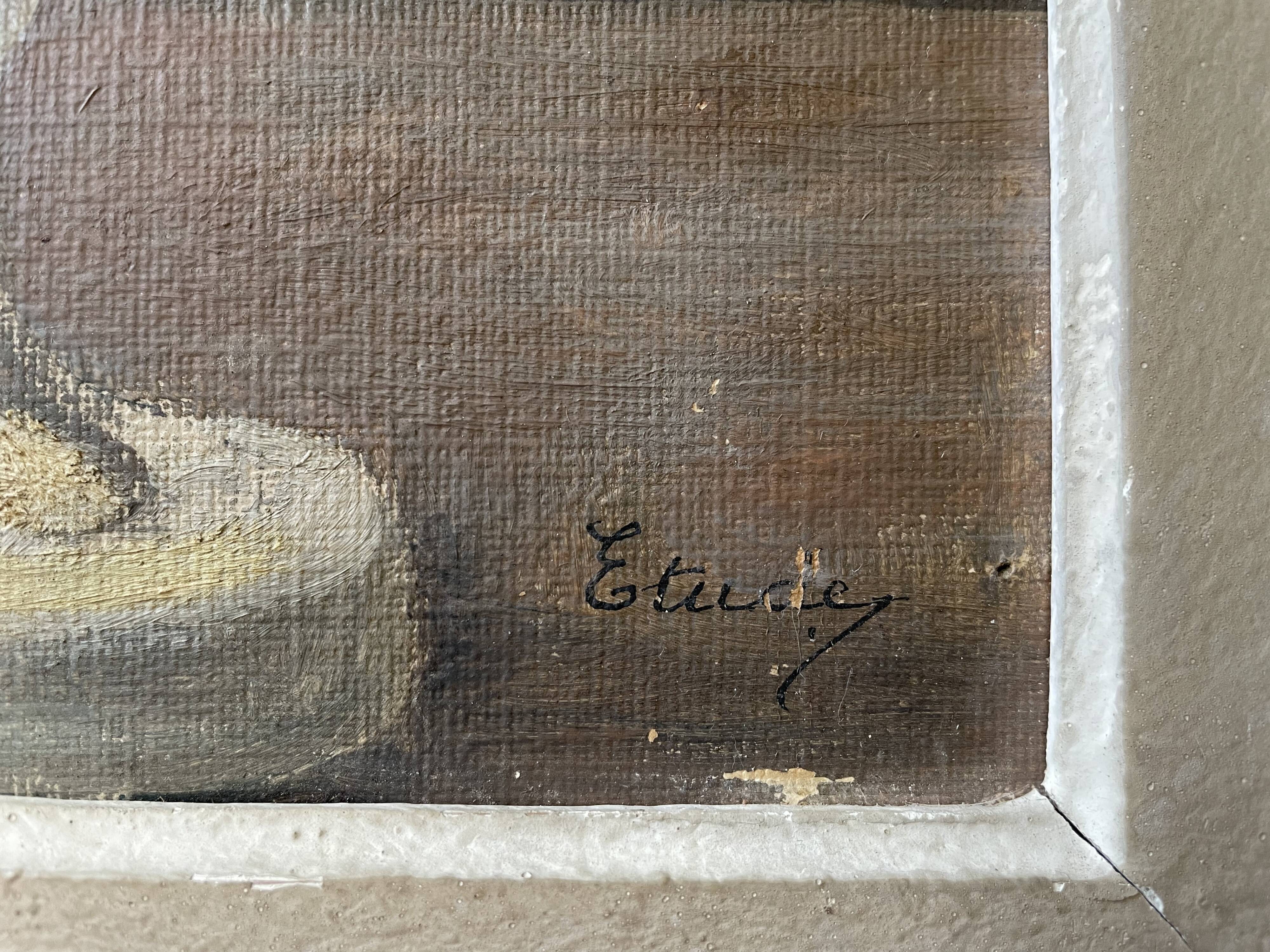 Old painting: study by Martin de Waelhem of 1921