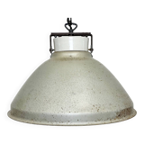 Grey metal industrial factory hanging lamp, 1960s