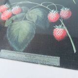 Framed lithograph raspberries