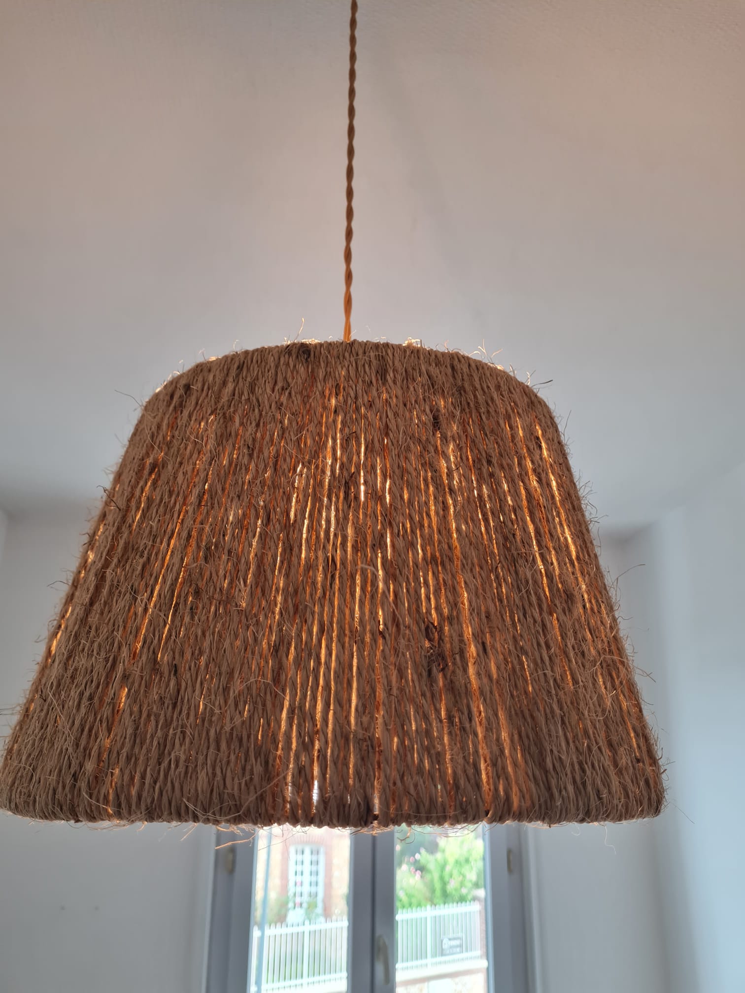 Suspension en corde naturelle vintage