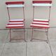 Pair of antique 1900s folding garden bistro chairs