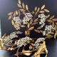 Hans Kogl 2 Vintage Wisteria Floral Wall Sconces with Gold Leaf Finish, 4 Lights