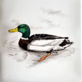 Limoges - atelier Broage - Asbak - Le colvert - Porselein Frankrijk - 1930