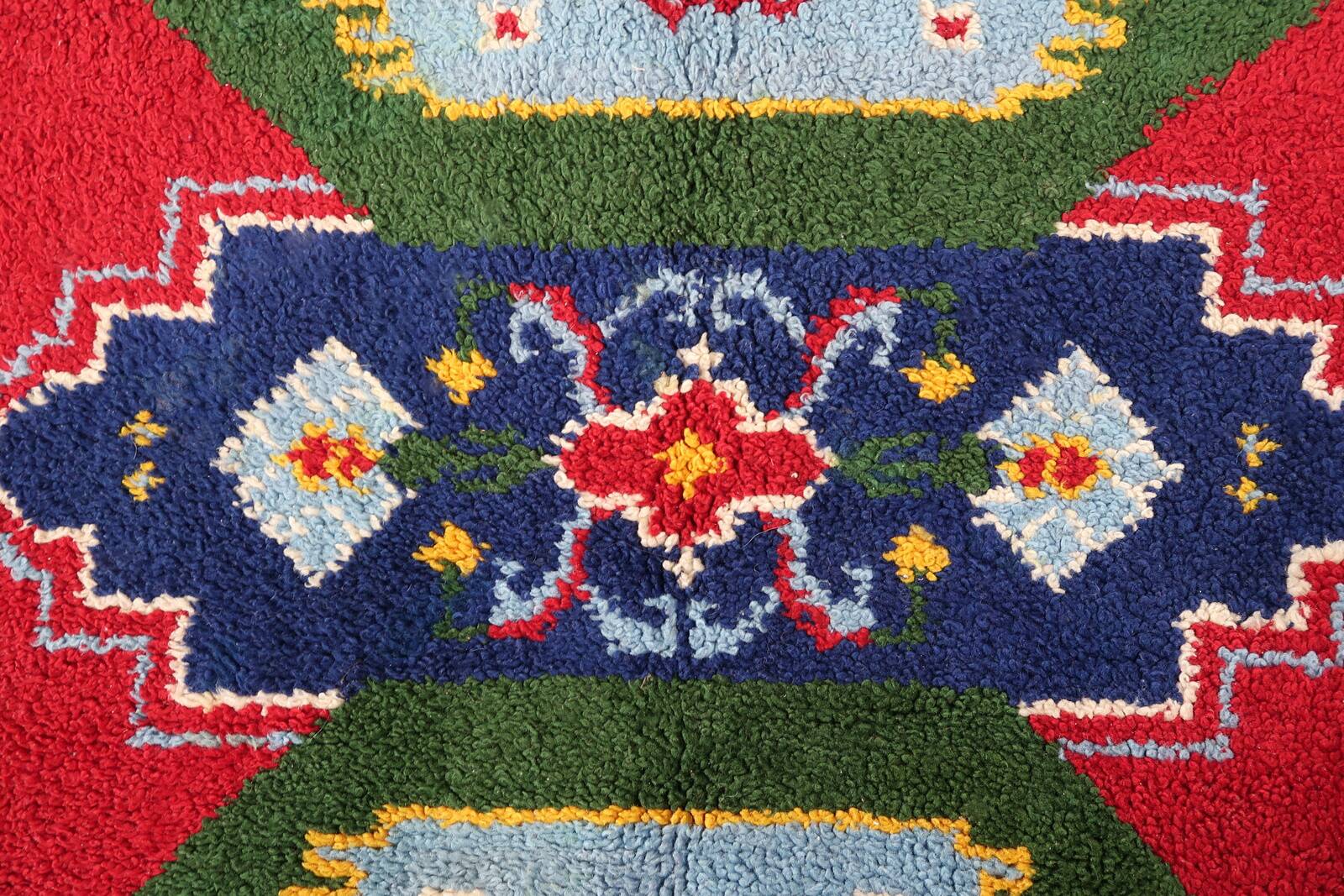 Tapis vintage français Savonnerie fait main en laine – 117 x 174 cm – 1950