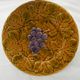 Set of 3 slip dessert plates. Fruit decor.
