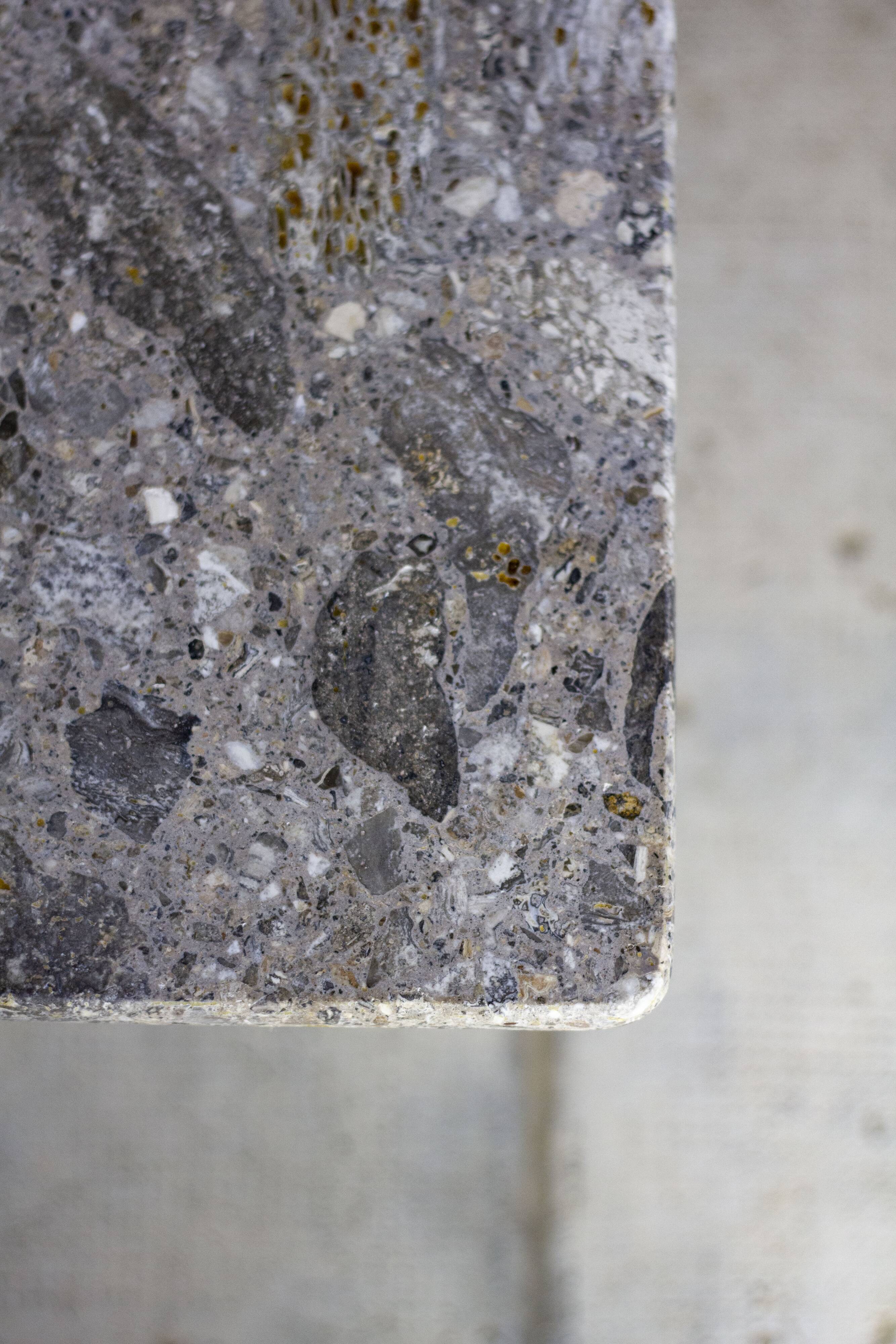 Travertine terrazzo coffee table, 1970