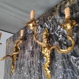 Pair of bronze wall lamp with chinese pattern