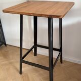 Black and raw pine high bar table