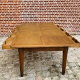 Oak community table with 8 drawers, 19th century