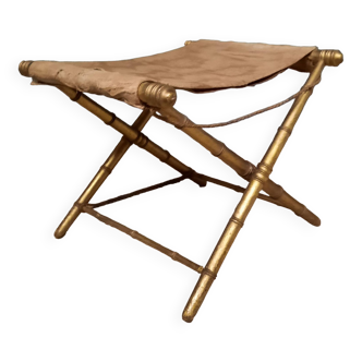 Tabouret pliant en bois doré