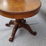Table d'appoint ovale XIX ème pied en acajou