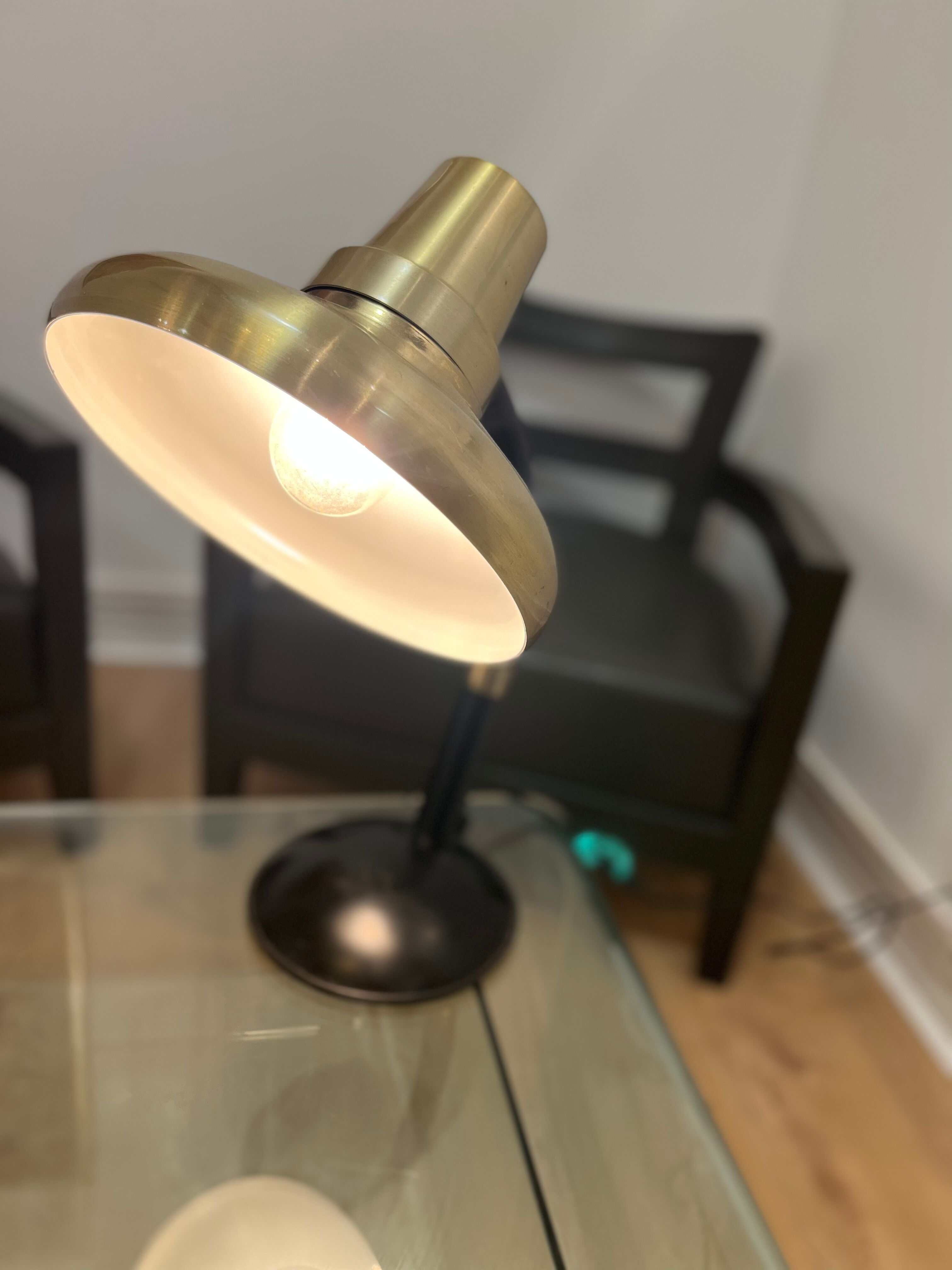 Gold metal desk lamp