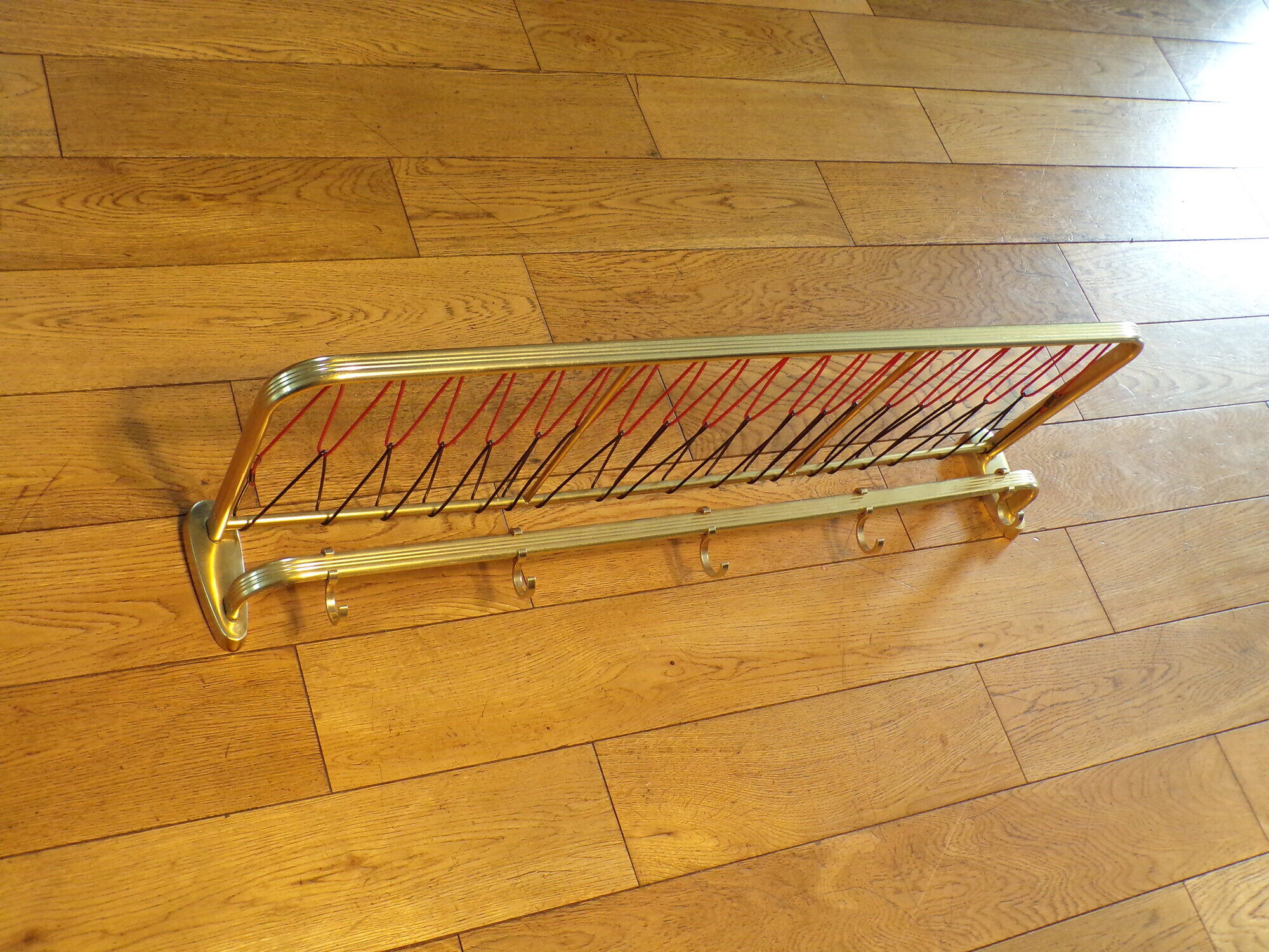 Vintage coat rack train luggage rack