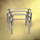 Set of nesting tables in chrome metal and smoked glass – 1970s design furniture
