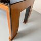 Antique wood and glass table, Art Deco Italian design, Borsani, 1940