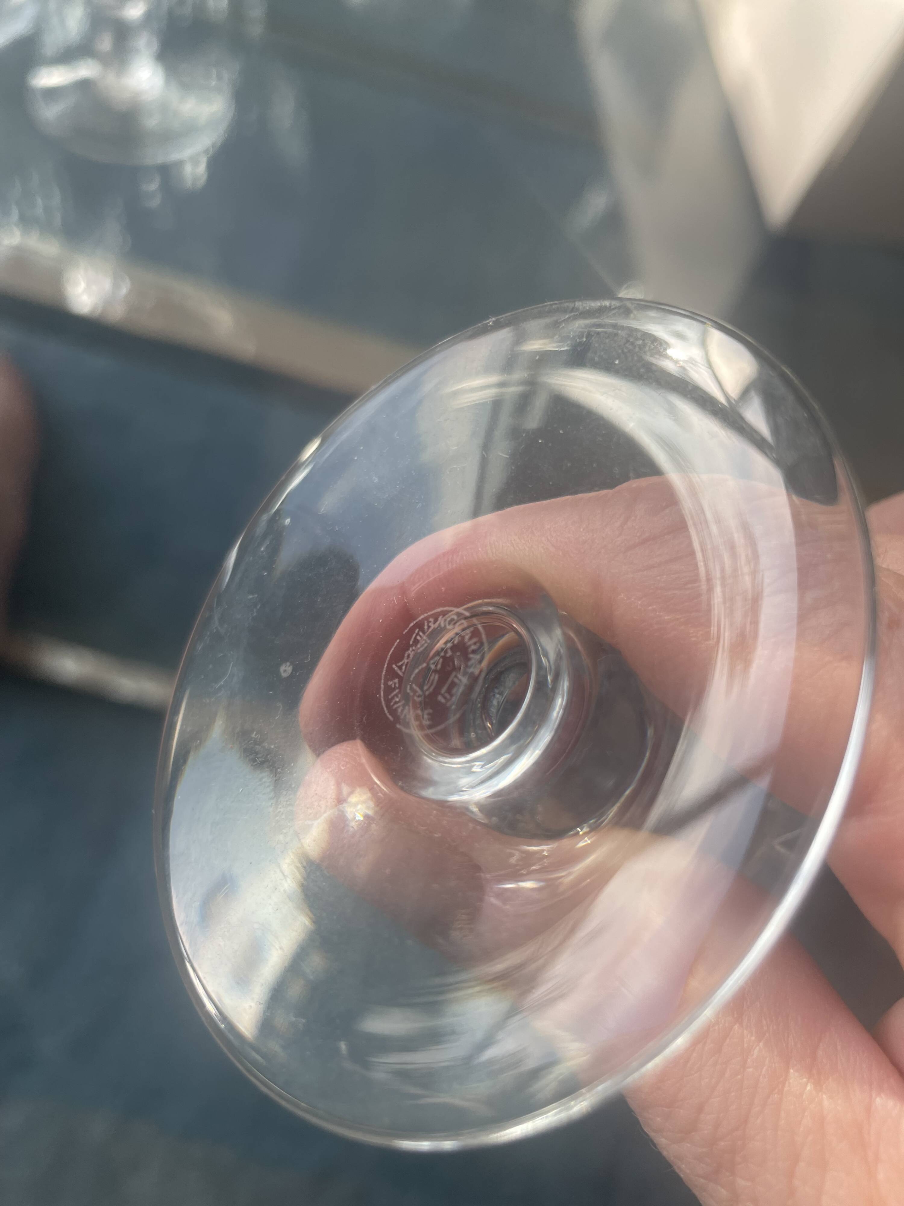 9 Baccarat wine glasses, Armagnac model.