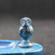 Ashtray in lapis lazuli, cut and polished, OWL/owl, stone