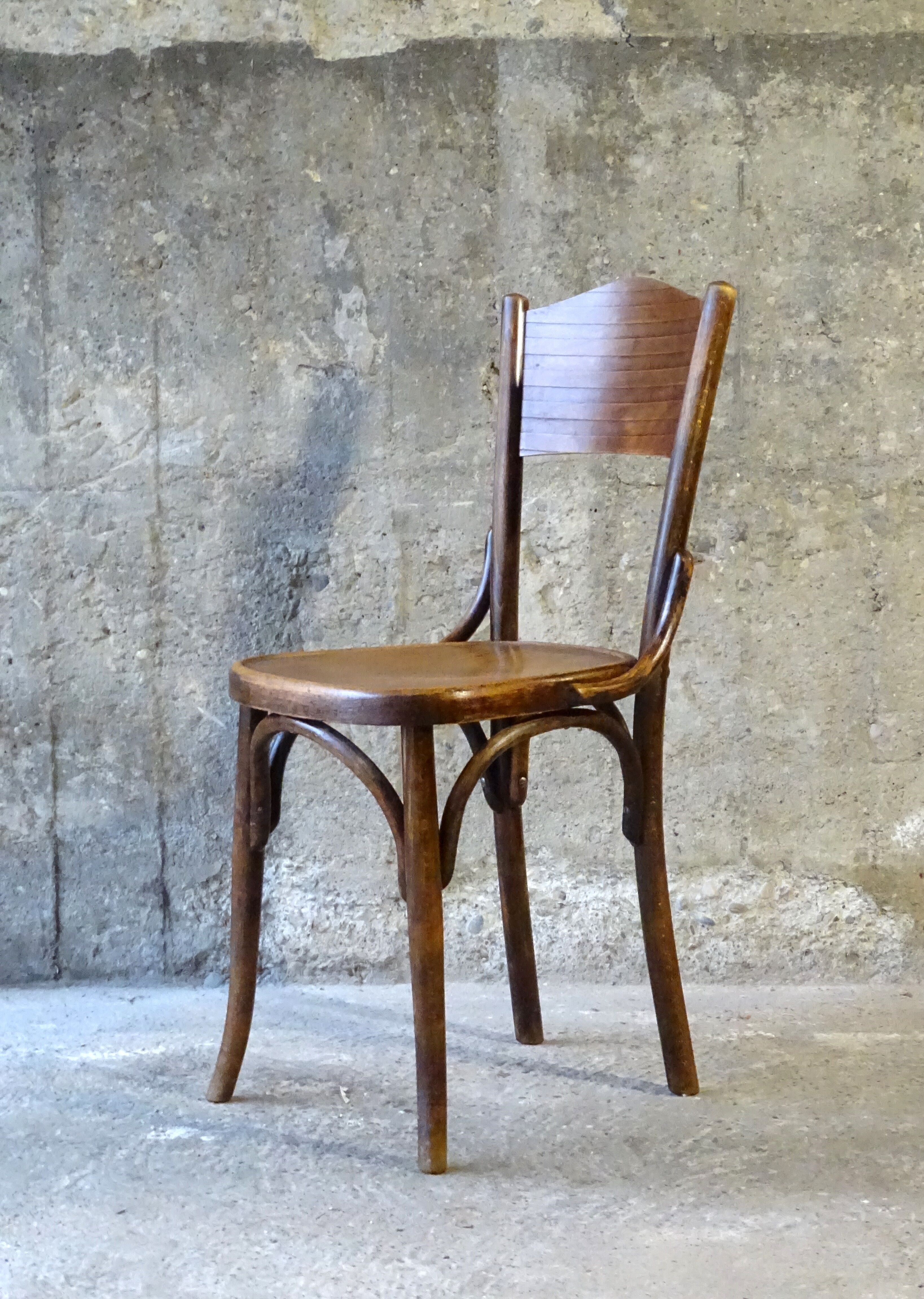 Fischel bistrot chair N°7273, wooden seat, circa 1930