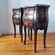 Paire de tables de chevet style Louis marbre noir