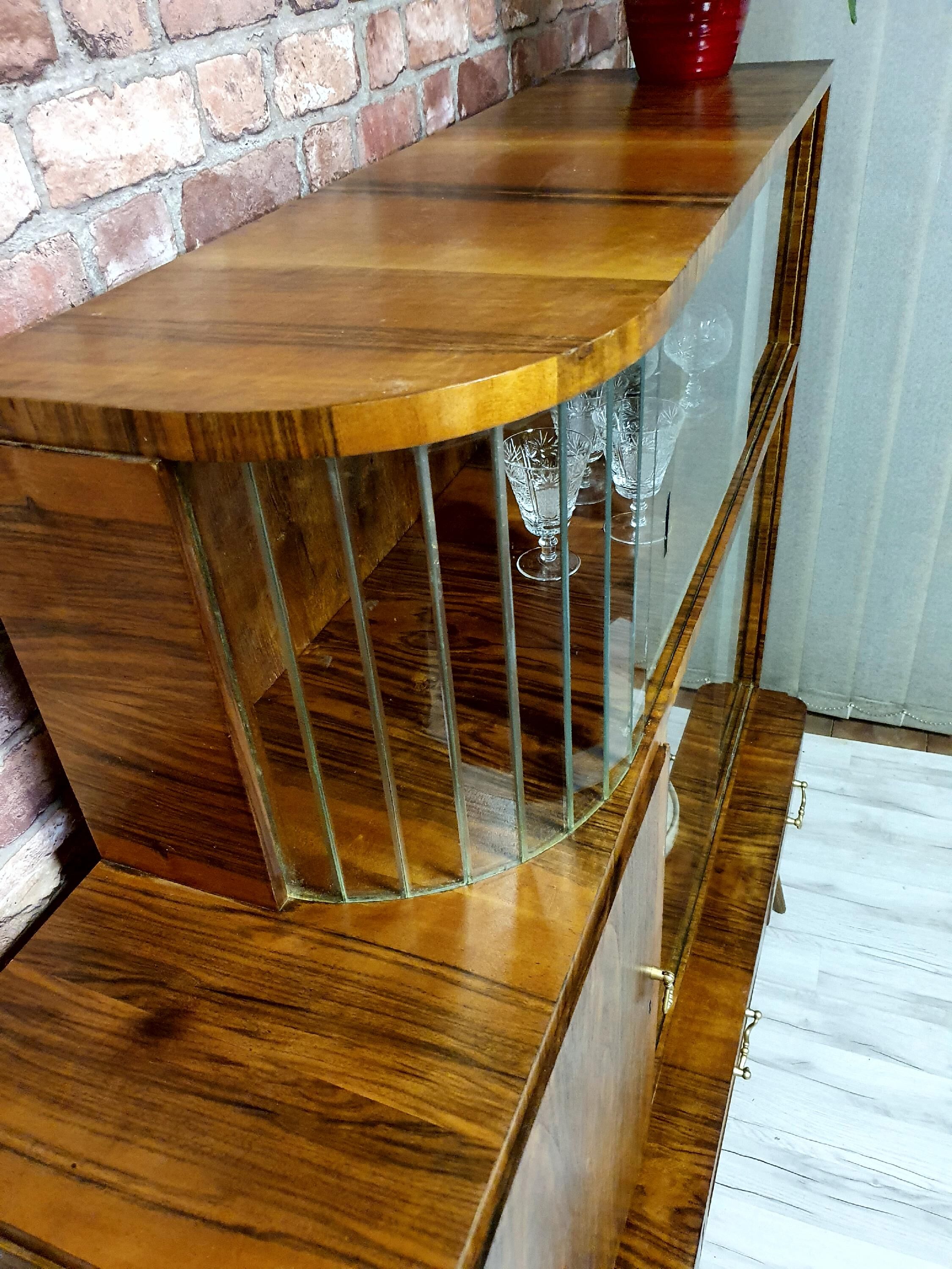 Unique art deco cabinet with drawers. Poland 1950s