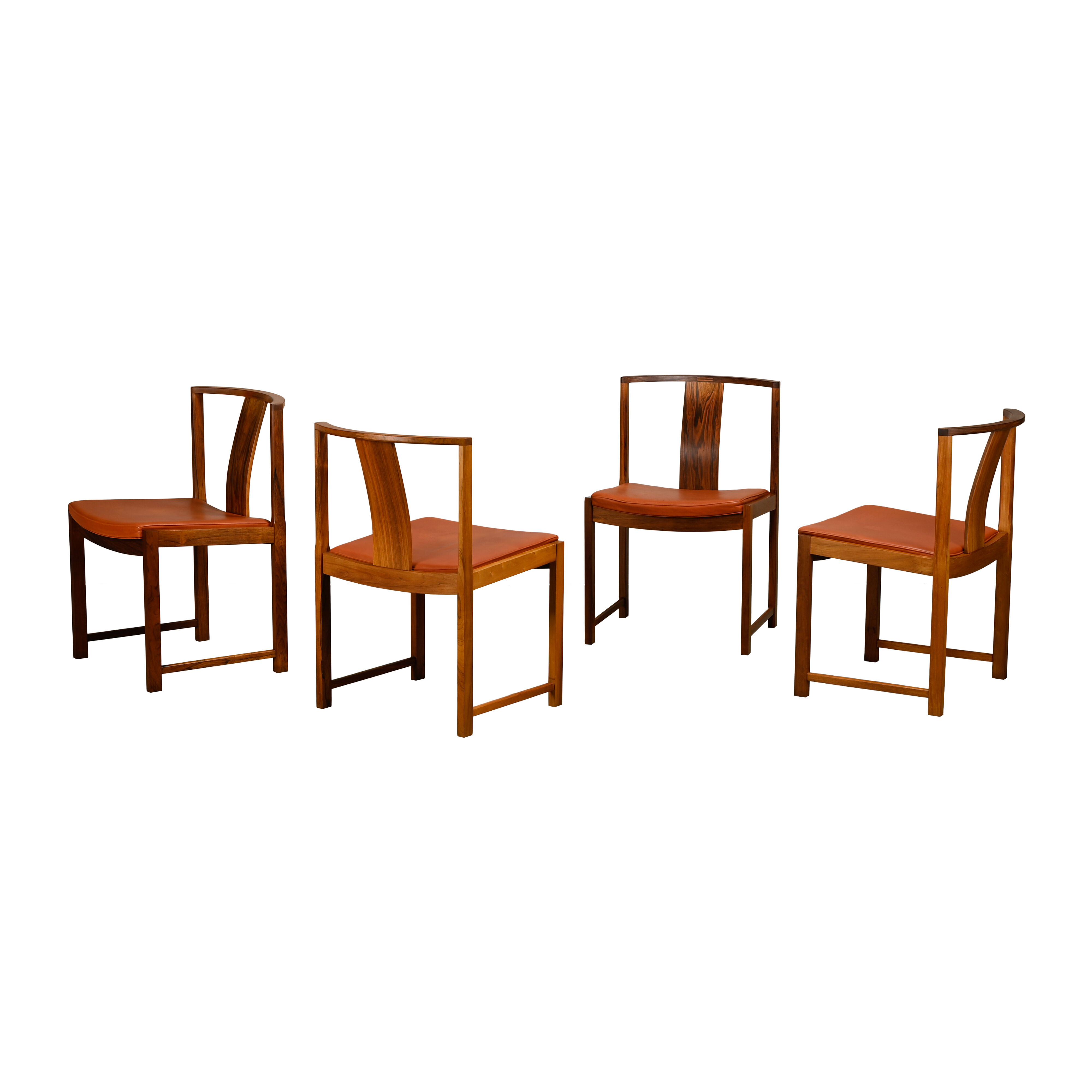 Steen Eiler Rasmussen Rosewood with leather dining chairs Model 700