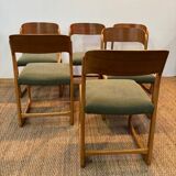 Set of 6 fully restored Baumann flat sled chairs