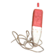 Old red and white wooden buoy